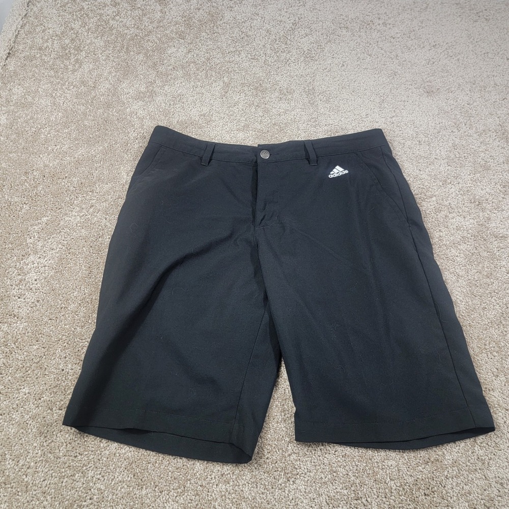 Adidas Golf Shorts Flat Front‎ Performance Lightweight Black Size 34